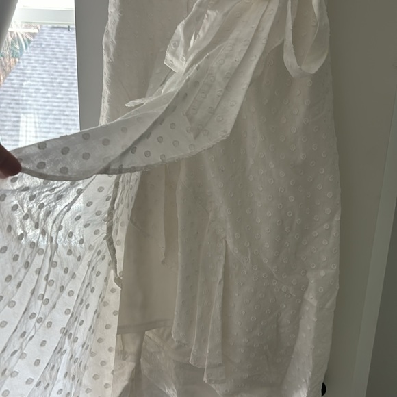 White maternity dress with straps polka dot cotton - Picture 4 of 4